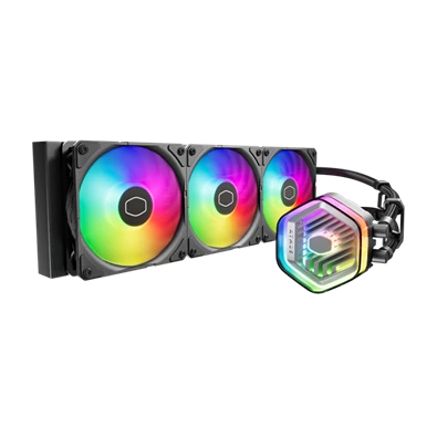 COOLER MASTER CPU hűtő MASTERLIQUID 360 ATMOS (vízhűtés), 3 Ventilátoros, ARGB Gen2, fekete