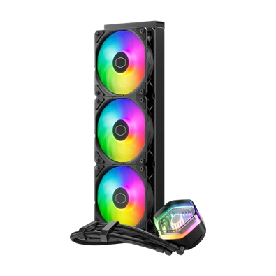 COOLER MASTER CPU hűtő MASTERLIQUID 360 ATMOS (vízhűtés), 3 Ventilátoros, ARGB Gen2, fekete