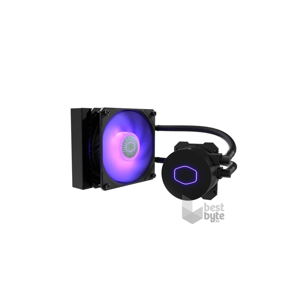 COOLER MASTER CPU hűtő MASTERLIQUID ML120L V2 RGB (vízhűtés), LGA1700 támogatással, fekete