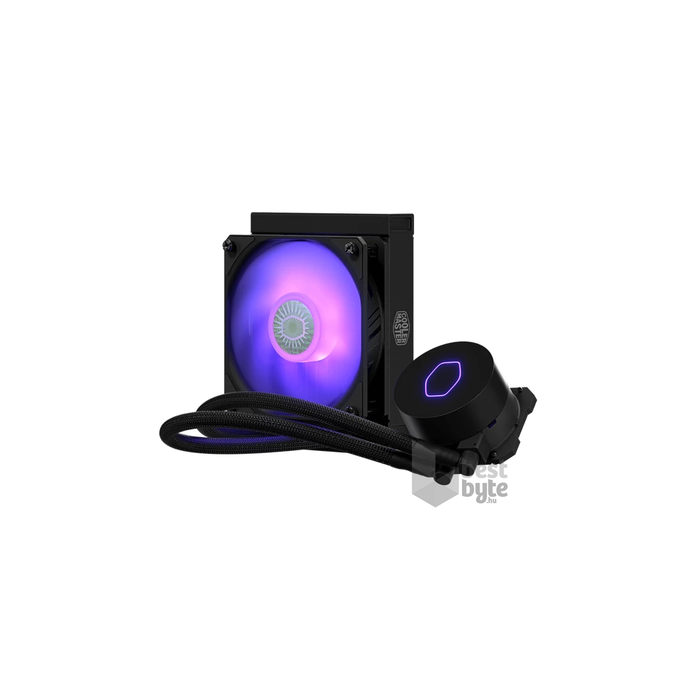 COOLER MASTER CPU hűtő MASTERLIQUID ML120L V2 RGB (vízhűtés), LGA1700 támogatással, fekete