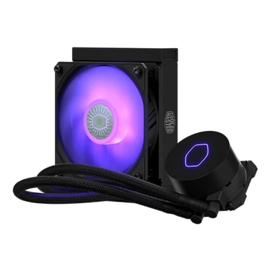 COOLER MASTER CPU hűtő MASTERLIQUID ML120L V2 RGB (vízhűtés), LGA1700 támogatással, fekete
