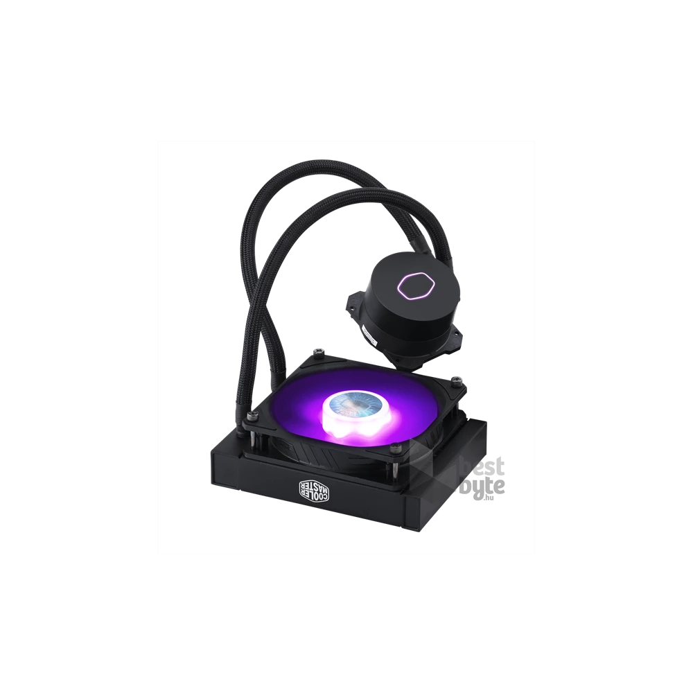 COOLER MASTER CPU hűtő MASTERLIQUID ML120L V2 RGB (vízhűtés), LGA1700 támogatással, fekete