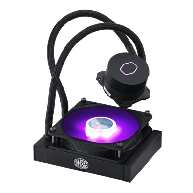 COOLER MASTER CPU hűtő MASTERLIQUID ML120L V2 RGB (vízhűtés), LGA1700 támogatással, fekete