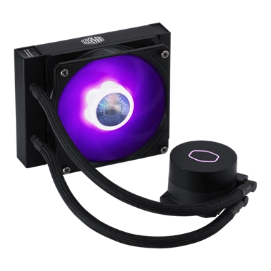 COOLER MASTER CPU hűtő MASTERLIQUID ML120L V2 RGB (vízhűtés), LGA1700 támogatással, fekete