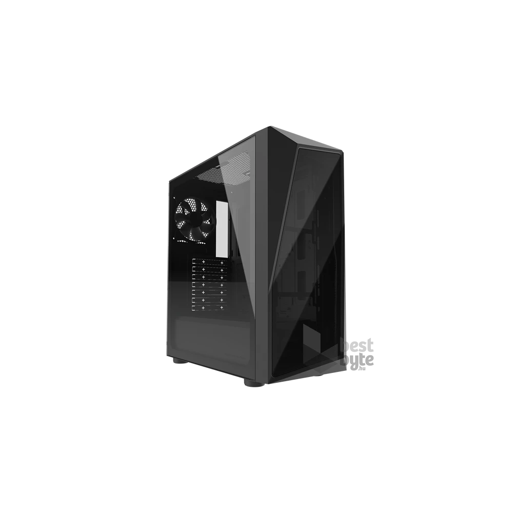 COOLER MASTER Ház, Mid Tower ATX CMP 520L, Edzett üveg, Tápegység nélkül, fekete