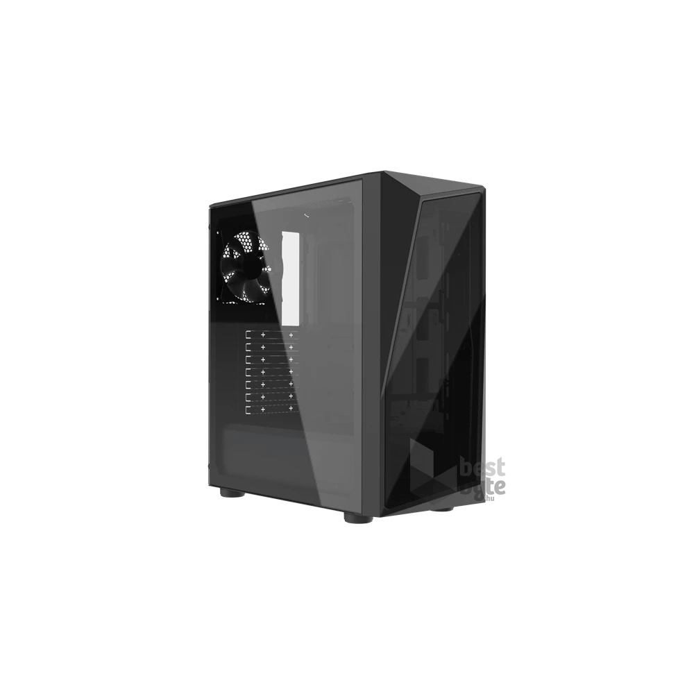 COOLER MASTER Ház, Mid Tower ATX CMP 520L, Edzett üveg, Tápegység nélkül, fekete