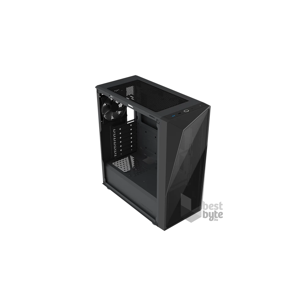 COOLER MASTER Ház, Mid Tower ATX CMP 520L, Edzett üveg, Tápegység nélkül, fekete