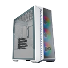 COOLER MASTER Ház Midi ATX MasterBox 520 + 3db Ventilátor + HUB,Tápegység nélkül, Üvegfalú, fehér