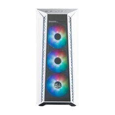 COOLER MASTER Ház Midi ATX MasterBox 520 + 3db Ventilátor + HUB,Tápegység nélkül, Üvegfalú, fehér