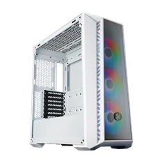 COOLER MASTER Ház Midi ATX MasterBox 520 + 3db Ventilátor + HUB,Tápegység nélkül, Üvegfalú, fehér