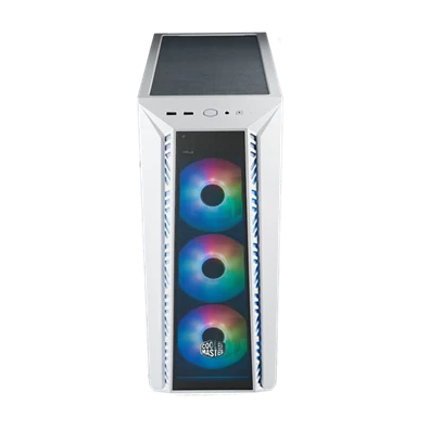 COOLER MASTER Ház Midi ATX MasterBox 520 + 3db Ventilátor + HUB,Tápegység nélkül, Üvegfalú, fehér