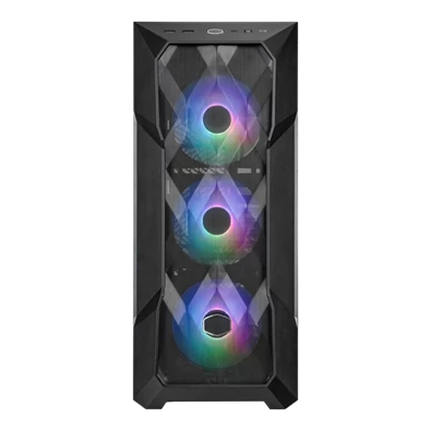 COOLER MASTER Ház Midi ATX MasterBox TD500 MESH V2 ARGB + 3db Ventilátor, Tápegység nélkül, Üvegfalú, fekete