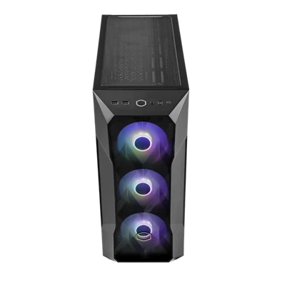 COOLER MASTER Ház Midi ATX MasterBox TD500 MESH V2 ARGB + 3db Ventilátor, Tápegység nélkül, Üvegfalú, fekete