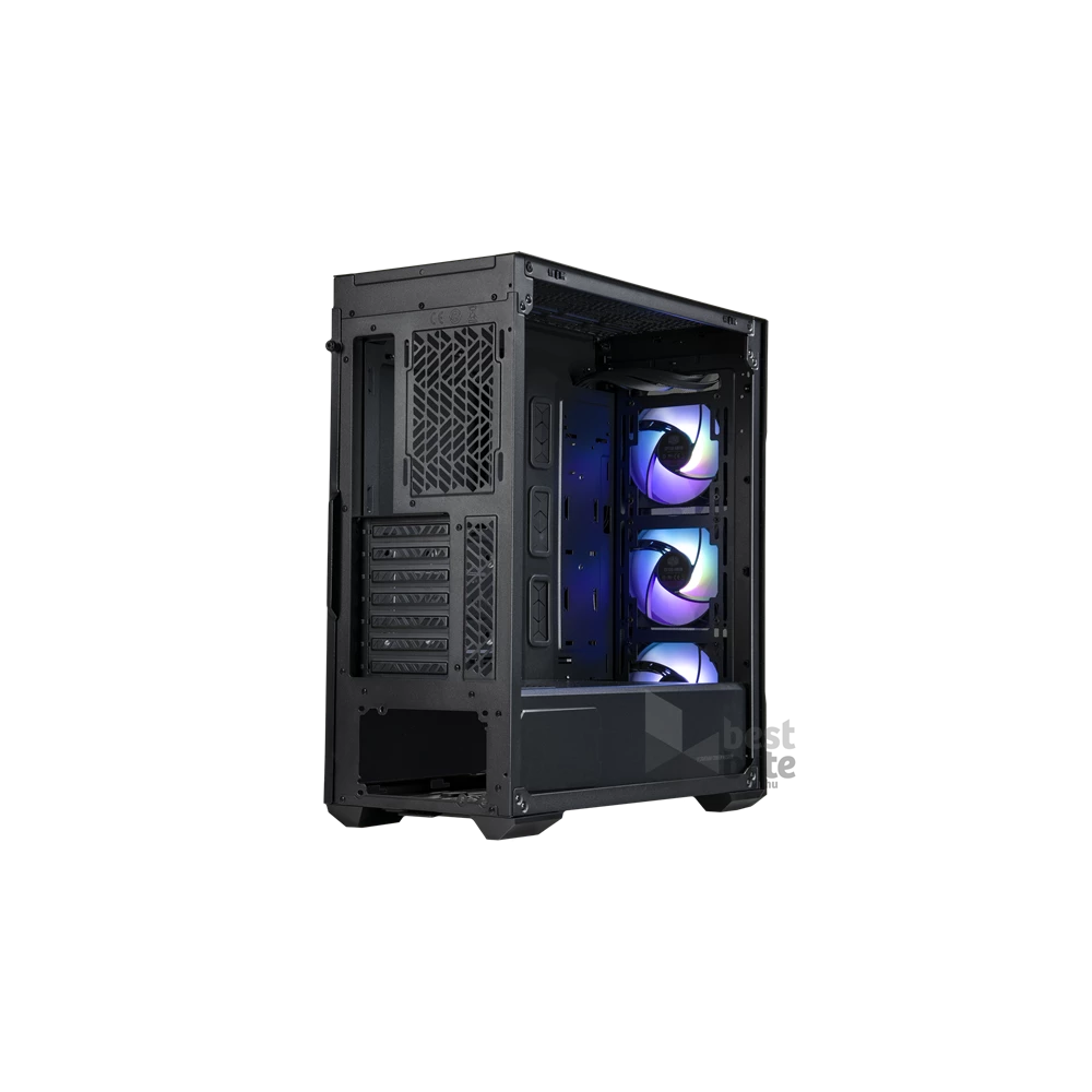 COOLER MASTER Ház Midi ATX MasterBox TD500 MESH V2 ARGB + 3db Ventilátor, Tápegység nélkül, Üvegfalú, fekete