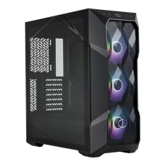 COOLER MASTER Ház Midi ATX MasterBox TD500 MESH V2 ARGB + 3db Ventilátor, Tápegység nélkül, Üvegfalú, fekete