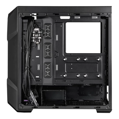 COOLER MASTER Ház Midi ATX MasterBox TD500 MESH V2 ARGB + 3db Ventilátor, Tápegység nélkül, Üvegfalú, fekete