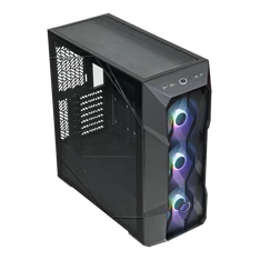 COOLER MASTER Ház Midi ATX MasterBox TD500 MESH V2 ARGB + 3db Ventilátor, Tápegység nélkül, Üvegfalú, fekete