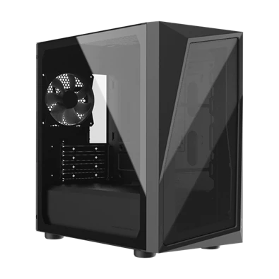 COOLER MASTER Ház Mini Tower ATX CMP 320L, 1db Ventilátorral, Tápegység nélkül, Üvegfalú, Fekete