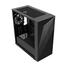 COOLER MASTER Ház Mini Tower ATX CMP 320L, 1db Ventilátorral, Tápegység nélkül, Üvegfalú, Fekete