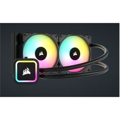 CORSAIR CPU hűtő iCUE H100x RGB ELITE (vízhűtés), 2 Ventilátoros, LGA1700 támogatással, fekete