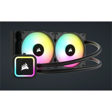 CORSAIR CPU hűtő iCUE H100x RGB ELITE (vízhűtés), 2 Ventilátoros, LGA1700 támogatással, fekete