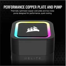 CORSAIR CPU hűtő iCUE H100x RGB ELITE (vízhűtés), 2 Ventilátoros, LGA1700 támogatással, fekete
