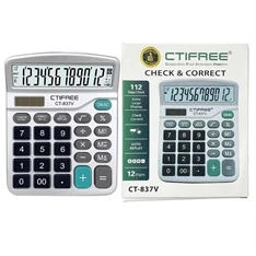 CTIFREE CT-837V számológép, 120x150mm, 12 számjegy, dual power, 2 év garancia