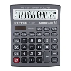 CTIFREE CT-9600N antracit szürke színű számológép, 155x200mm, 12 számjegy, dual power, 2 év garancia