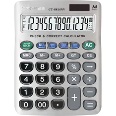 CTIFREE CT-8814NV ezüst színű számológép, 155x203mm, 14 számjegy, dual power, 2 év garancia