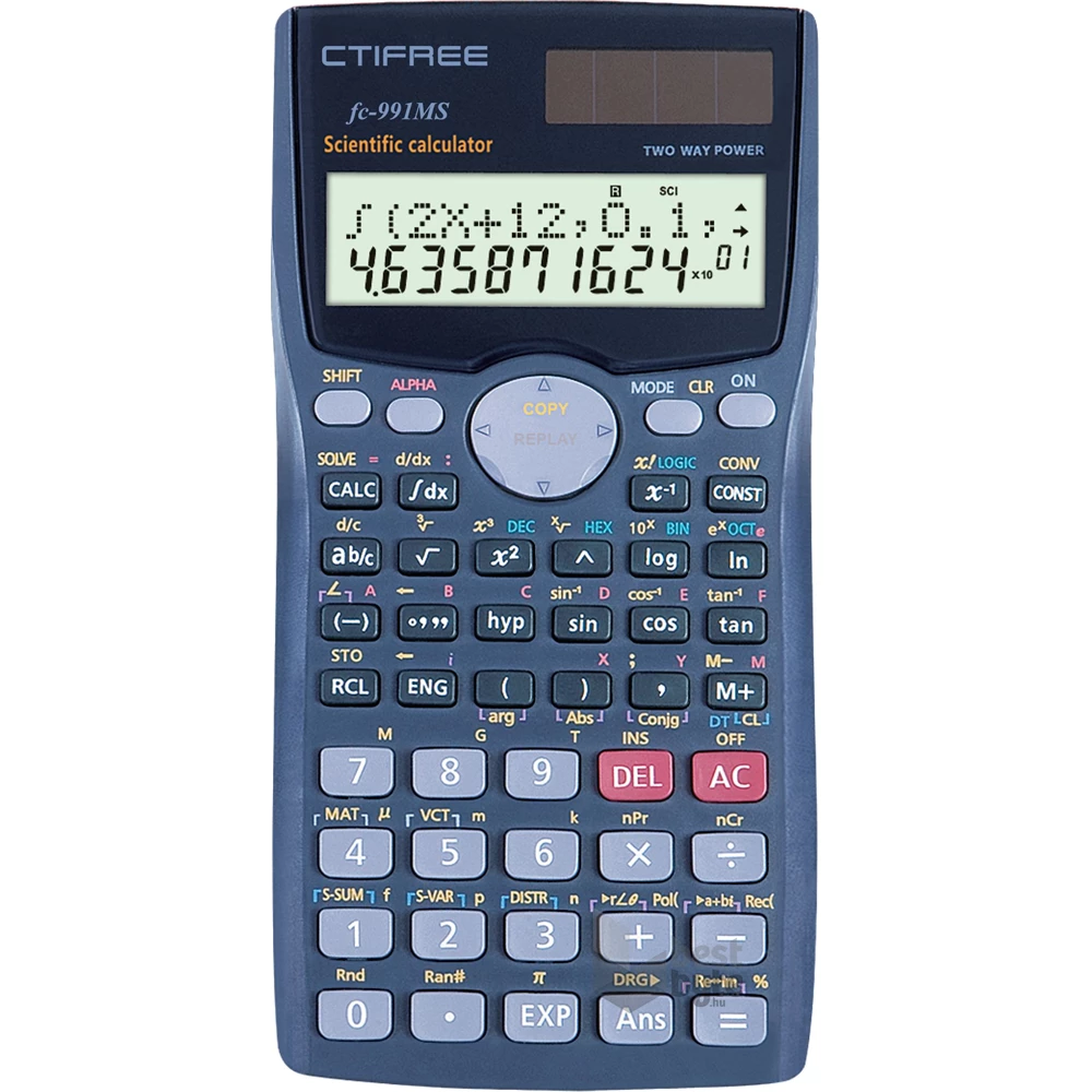 CTIFREE FC-991 MS tudományos számológép, 80x155mm, dual power, 2 év garancia