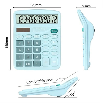 CTIFREE M-28-C BLUE kék számológép, 120x150mm, 12 számjegy, dual power, 2 év garancia