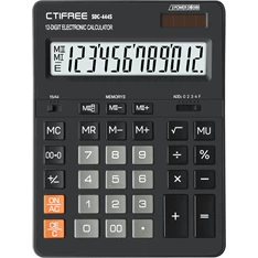 CTIFREE SDC-444S fekete számológép, 155x205mm, 12 számjegy, dual power, 2 év garancia