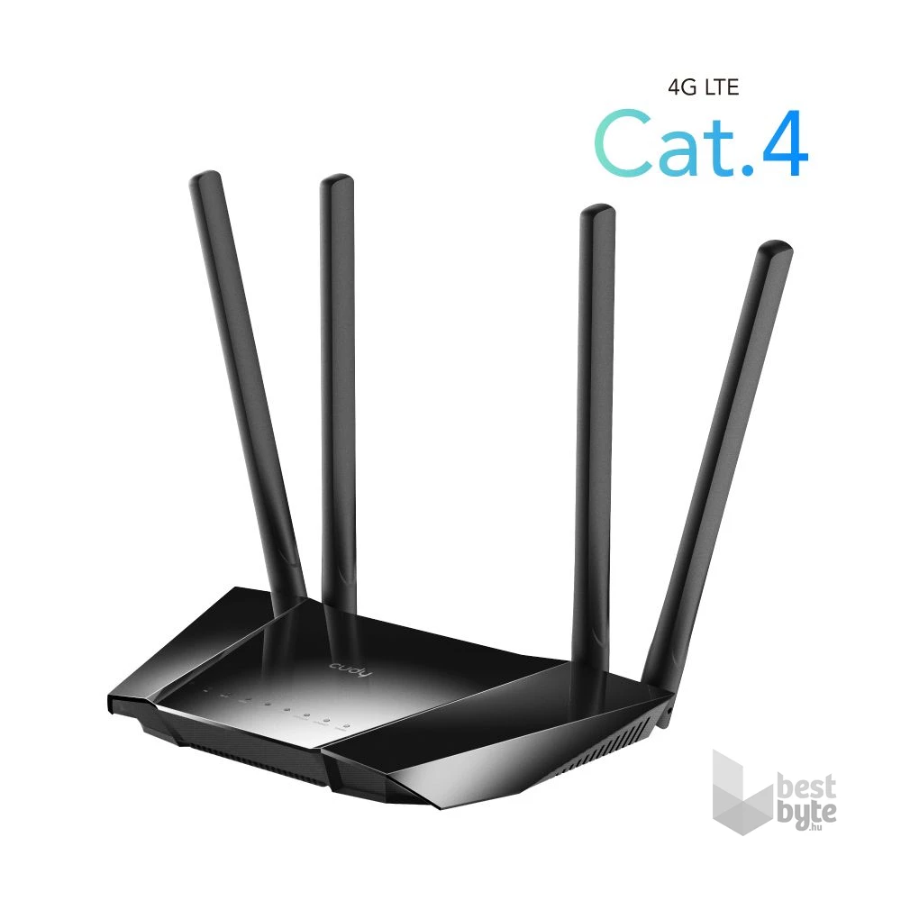 CUDY LT400 N300 WIFI 4G LTE nanoSIM fekete router