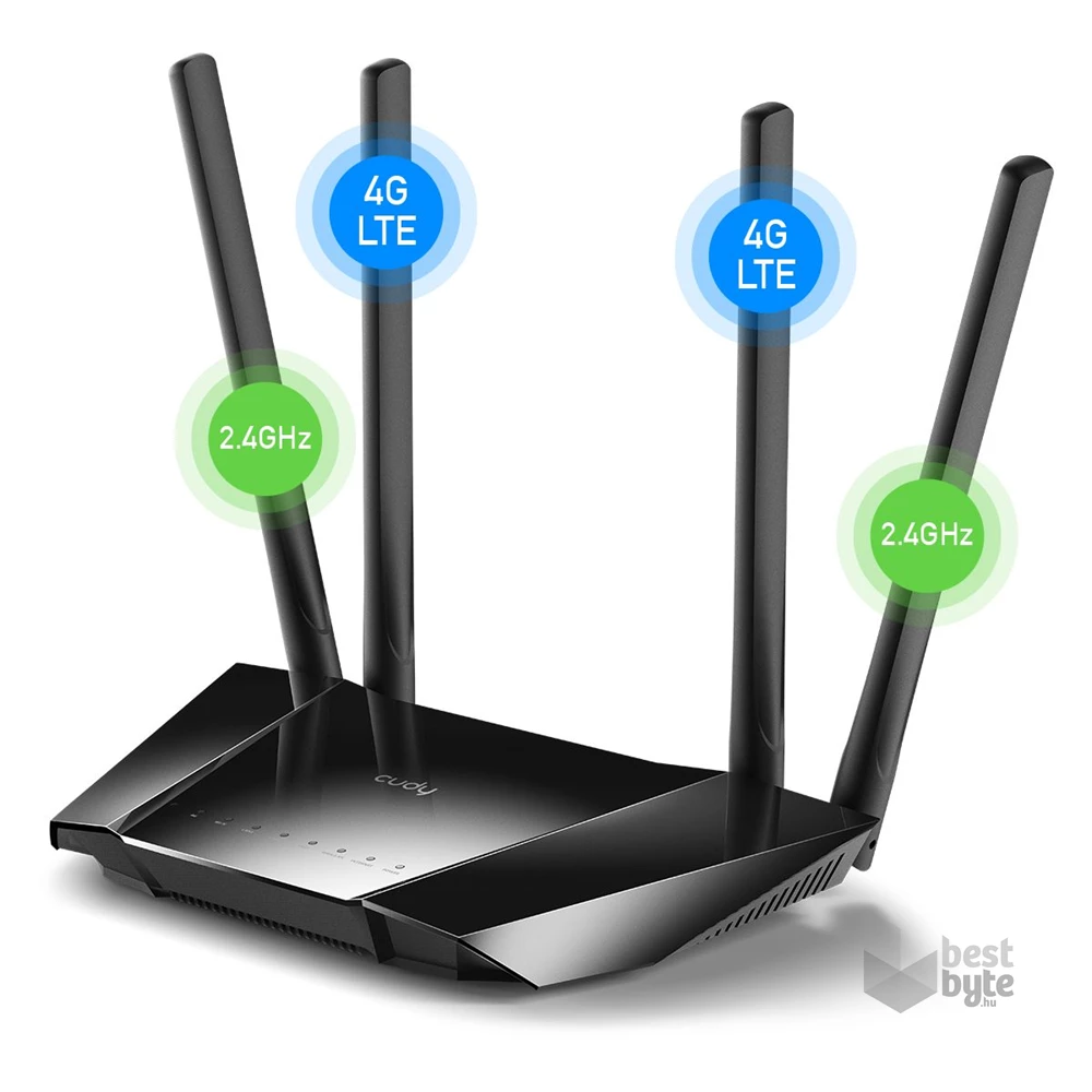 CUDY LT400 N300 WIFI 4G LTE nanoSIM fekete router
