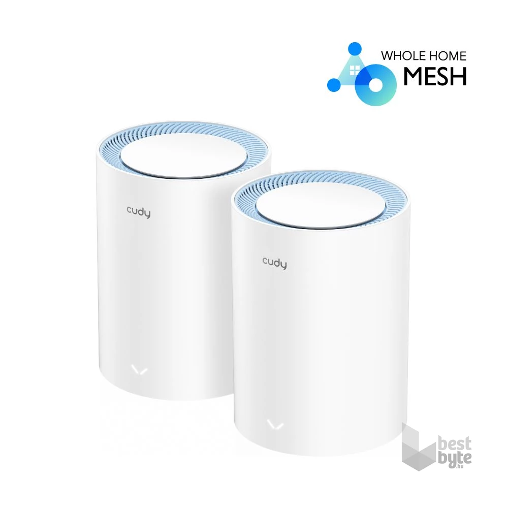 CUDY M1200(2-Pack) kétsávos AC1200 WIFI MESH fehér router (2db-os szett)