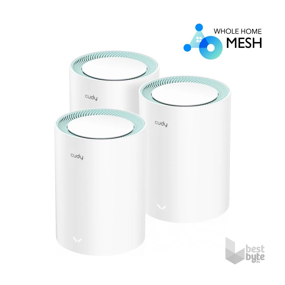 CUDY M1300(3-Pack) kétsávos AC1200 WIFI MESH fehér gigabit router (3db-os szett)