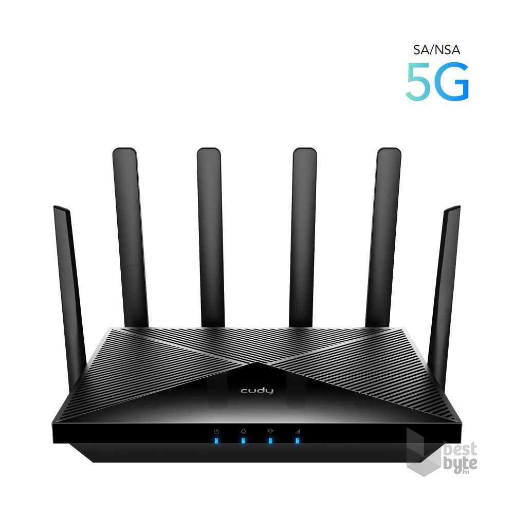 CUDY P5 AX3000 WIFI 6 5G CPE dual nanoSIM Gigabit LAN MESH fekete router