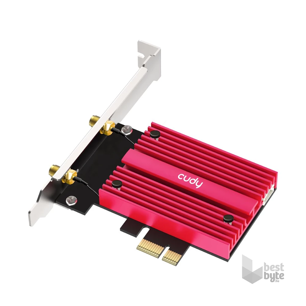 CUDY WE4000 háromsávos AX5400 WiFi 6E, intel AX210, Bluetooth 5.2, PCI Express hálózati kártya