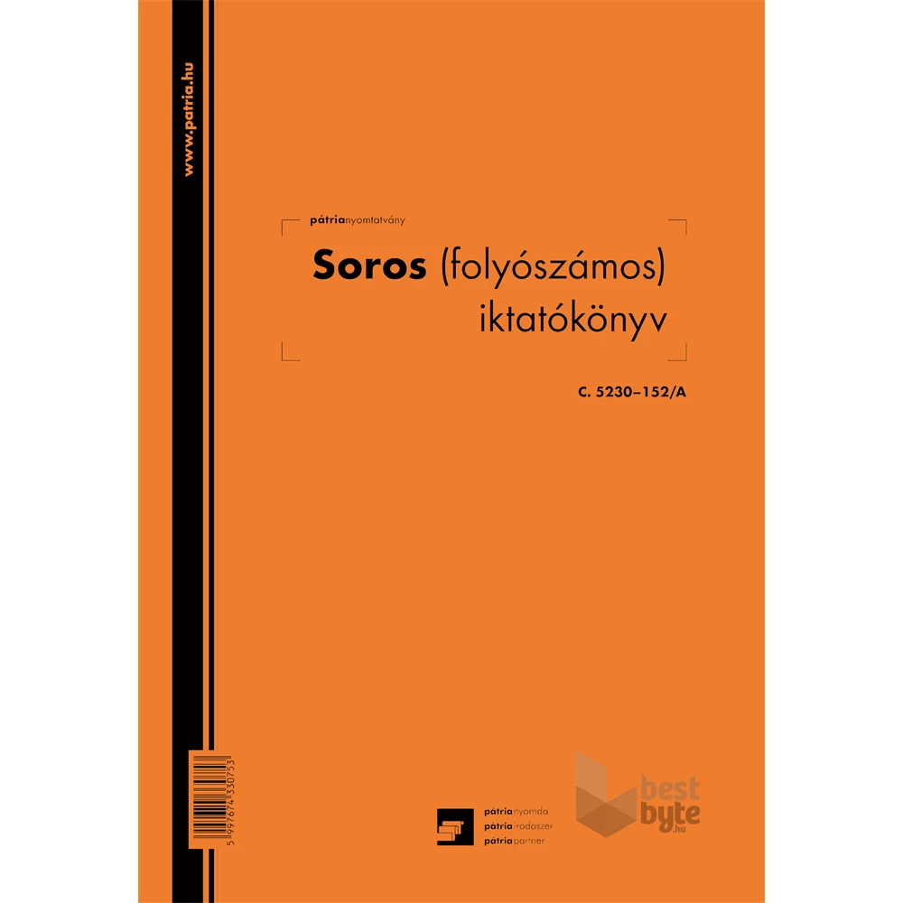 C.5230-152/A 100lapos "Soros (folyószámos) iktatókönyv" nyomtatvány