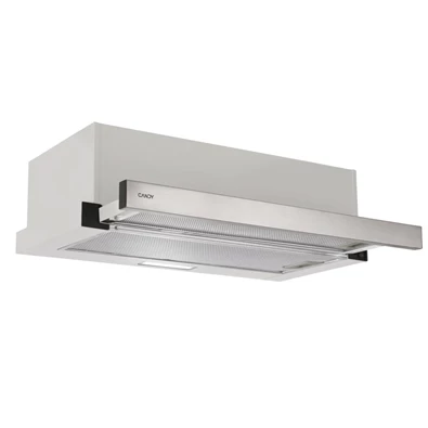 Candy CBT6130/3X ezüst, beépíthető, hagyományos, méret:60 cm, teleszkópos, zajszint:64 dB, páraelszívó