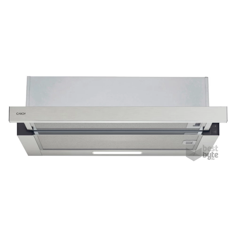 Candy CBT6130/3X ezüst, beépíthető, hagyományos, méret:60 cm, teleszkópos, zajszint:64 dB, páraelszívó