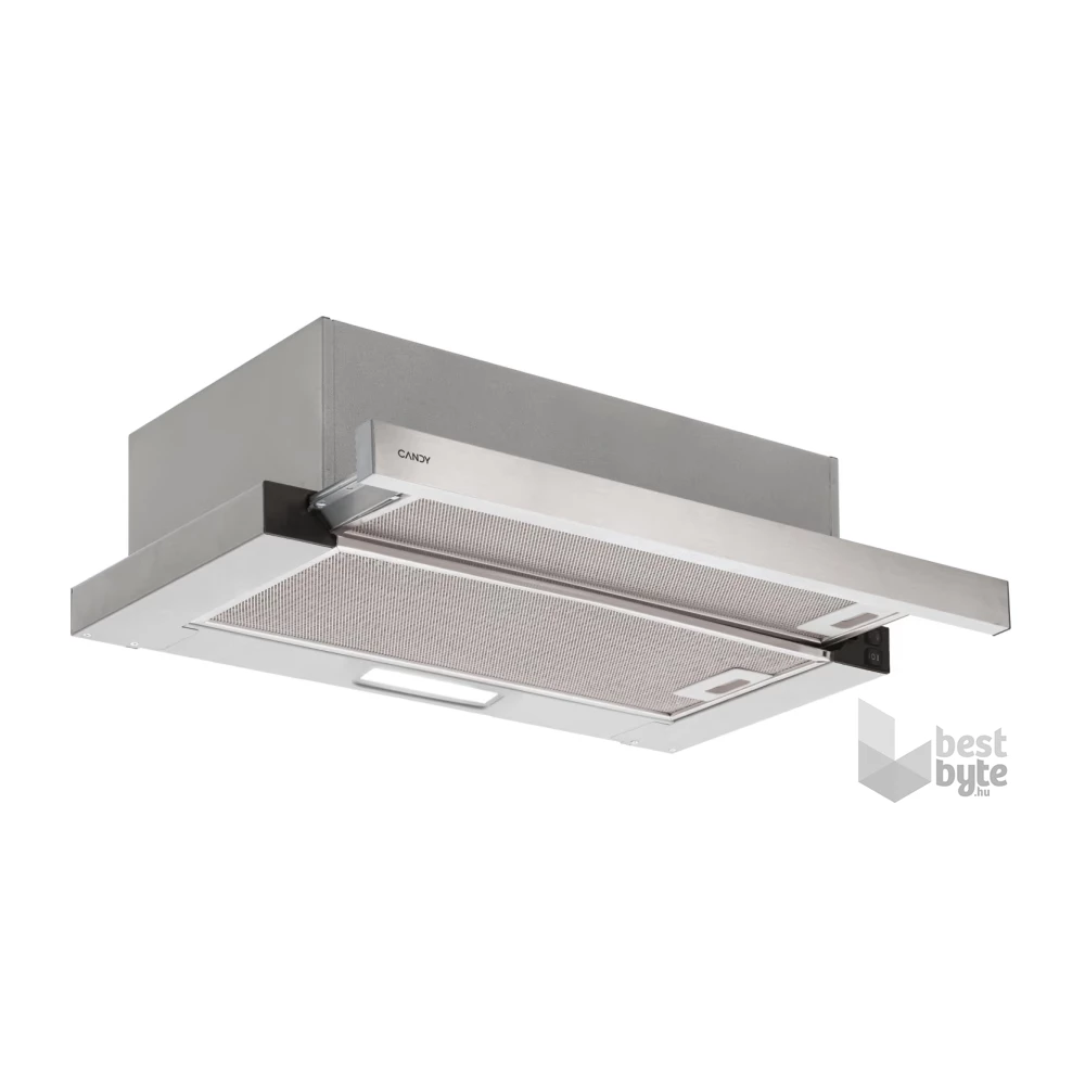 Candy CBT6130/3X ezüst, beépíthető, hagyományos, méret:60 cm, teleszkópos, zajszint:64 dB, páraelszívó