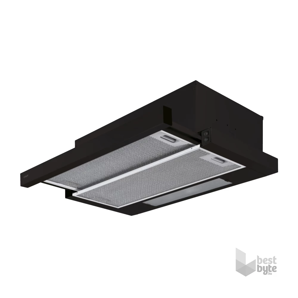Candy CBT625/2B/1 fekete, beépíthető, kihúzható, méret:60 cm, teleszkópos, zajszint:64 dB, páraelszívó