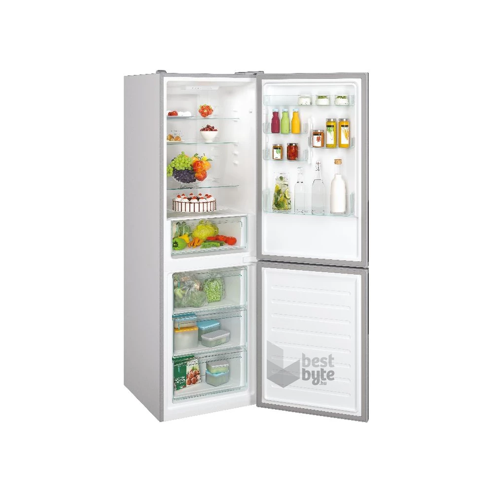 Candy CCE3T618ES ezüst, alulfagyasztós, Hűtő:222L, Fagyasztó:119L, Total No frost hűtőszekrény