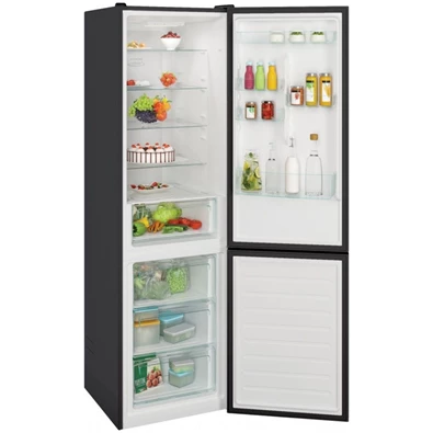 Candy CCE3T620EB fekete, alulfagyasztós, Hűtő:258L, Fagyasztó:119L, No frost hűtőszekrény