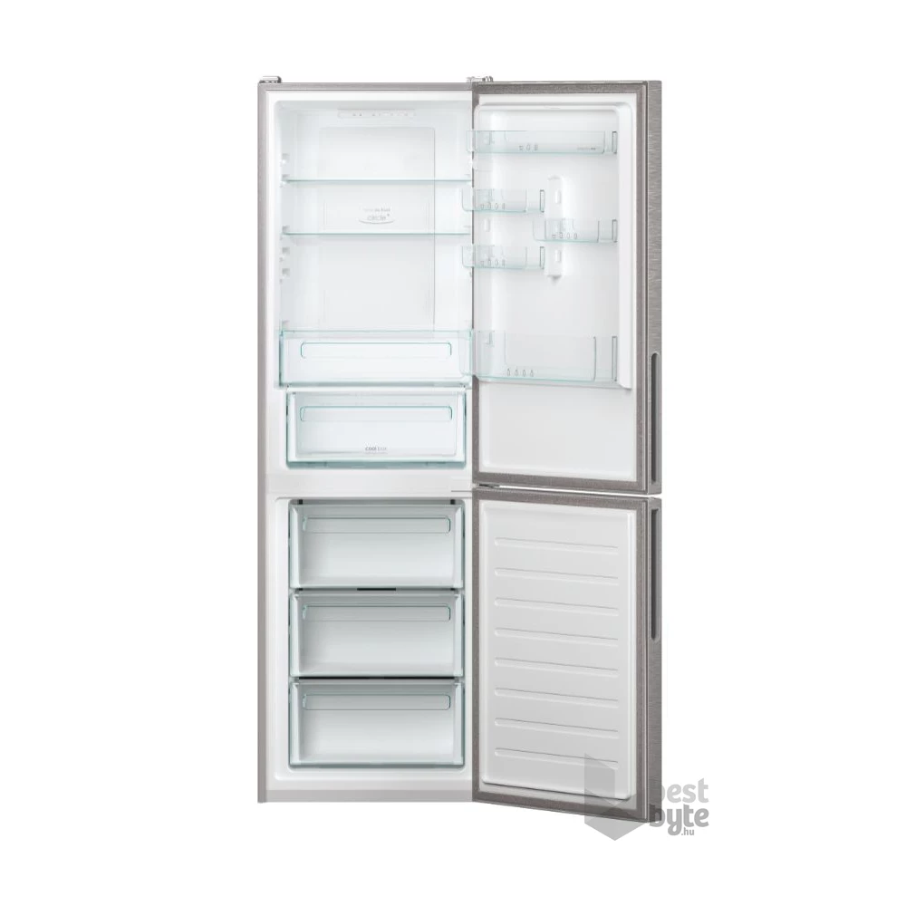 Candy CCE4T618EX inox, alulfagyasztós, Hűtő:222L, Fagyasztó:119L, No frost hűtőszekrény