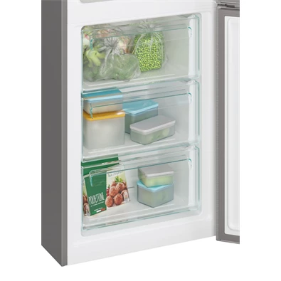 Candy CCE4T618EX inox, alulfagyasztós, Hűtő:222L, Fagyasztó:119L, No frost hűtőszekrény