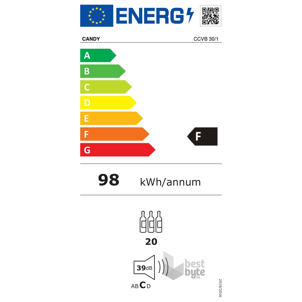 Candy CCVB 30/1 beépíthető, Hűtő:20L, borhűtő