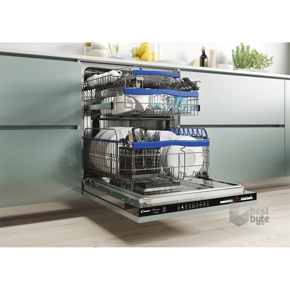 Candy CDIMQ 4D622PB/E fehér, programok száma: 9, beépíthető, 16 terítékes mosogatógép 
