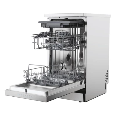 Candy CF1C7SB1FX inox, programok száma: 8, keskeny szabadonálló, 11 terítékes mosogatógép 